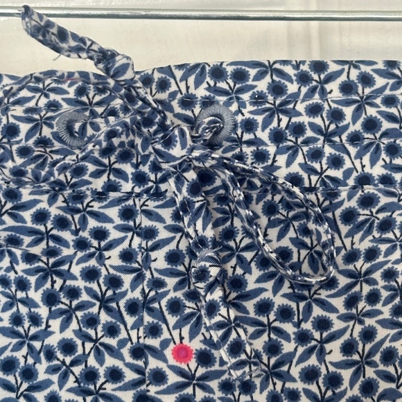 J. Crew Mercantile Floral Blue Pink Lightweight Size Medium Pull On Drawstring - Picture 3 of 4
